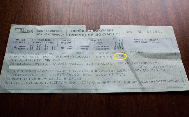 Стоимость билетов на новый люкс-вагон от Укрзализныци